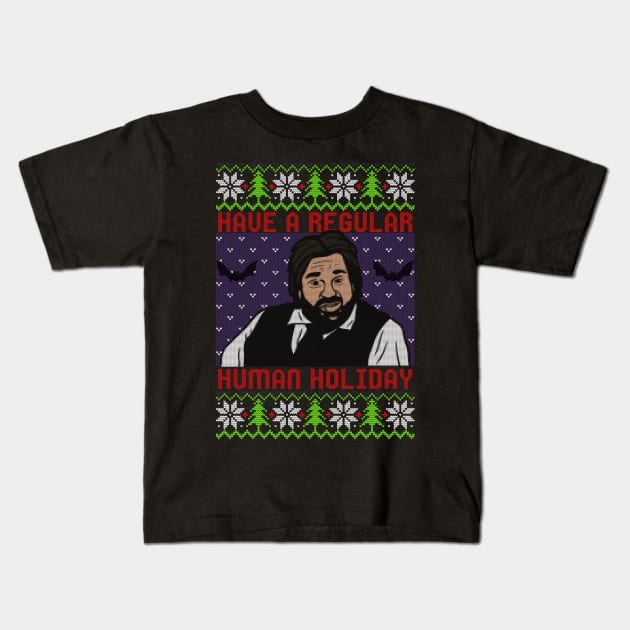 Regular Human Holiday Kids T-Shirt by Zachterrelldraws